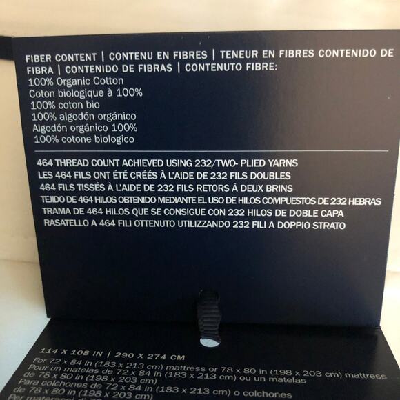 Ralph Lauren Organic Cotton Percale Palmer King Flat Sheet White Polo Navy New - Picture 8 of 10